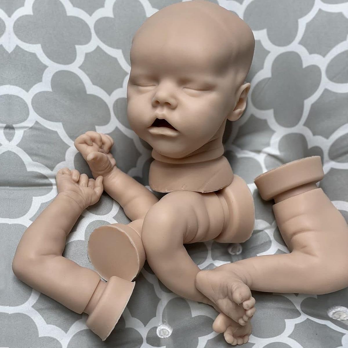 ACESTAR Reborn Doll Kit 16 Inch Solid Silicone Unpainted Reborn Doll Kit DIY Eyes Closed