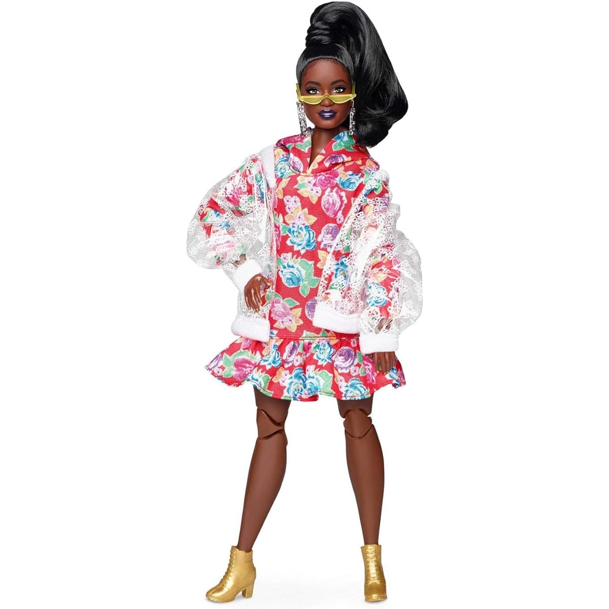 Barbie BMR1959 Barbie Clear Vinyl Bomber Jacket & Floral Hoodie Dress Doll [Parallel Import]