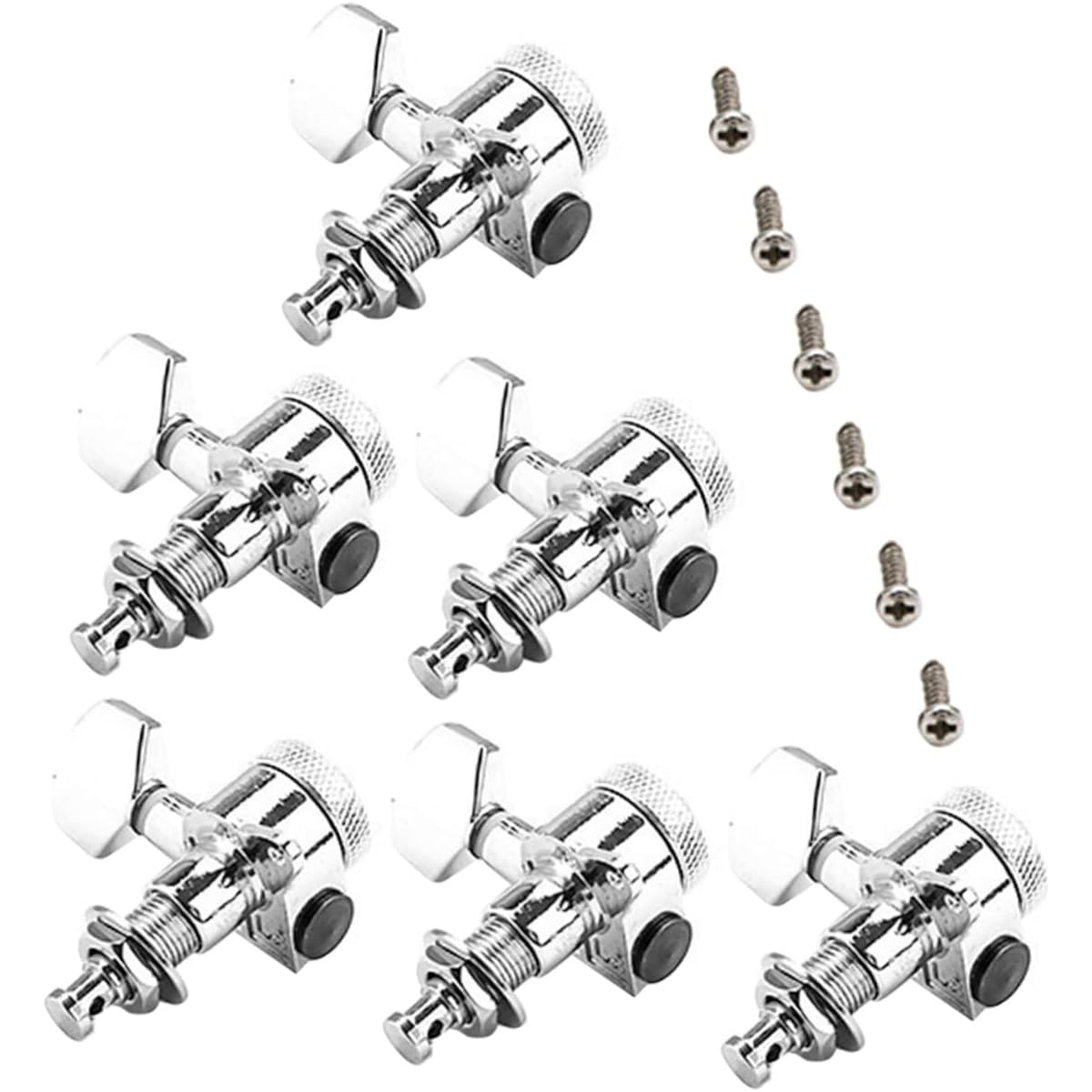 VICASKY 5 Piece Set Precision Guitar Parts Guitar Parts Sealed Pegs Tuners Electric Guitar Musical Instruments Zinc Alloy