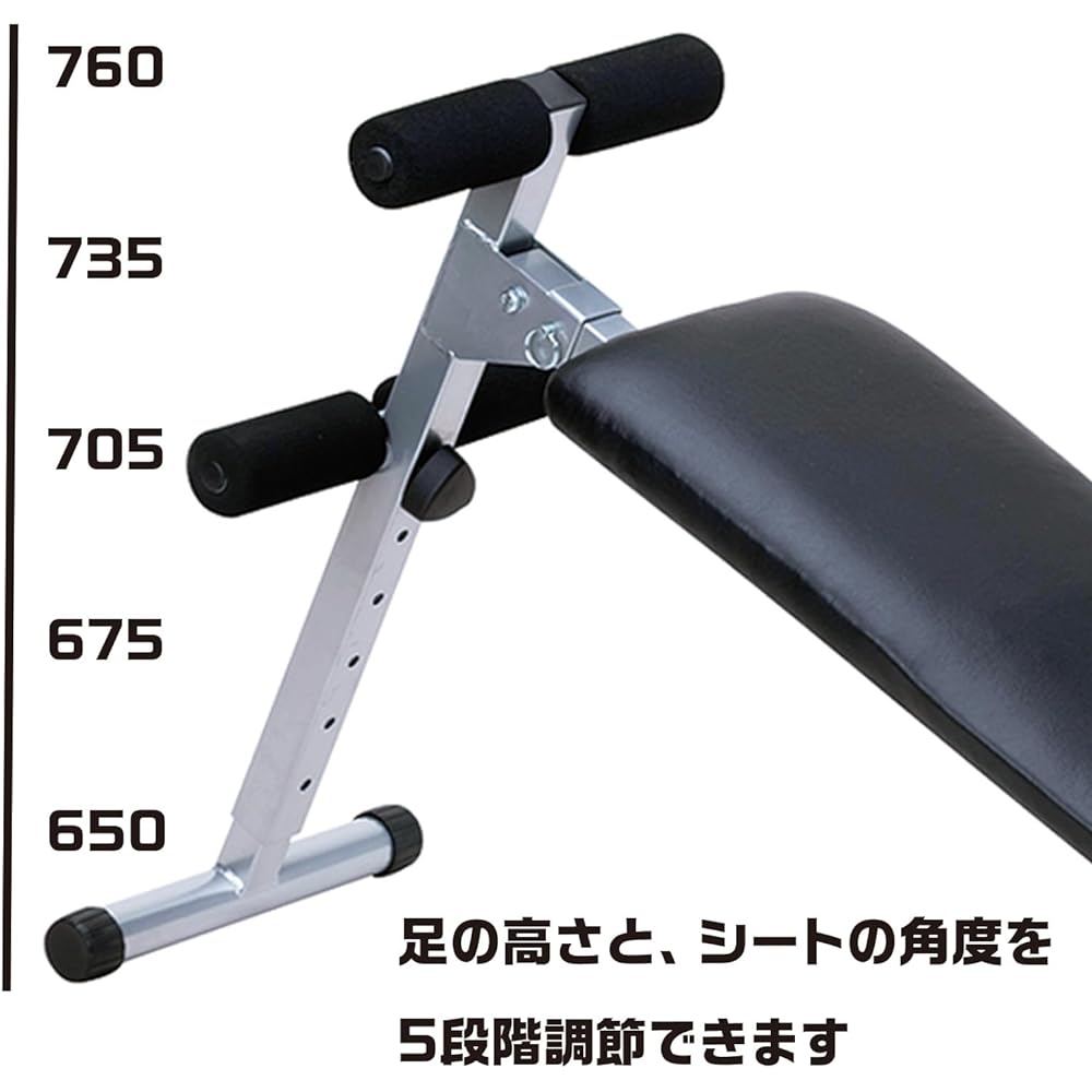 IRONMAN CLUB Sit-up Bench IMC-05 Adjustable Angle for Home Use Black