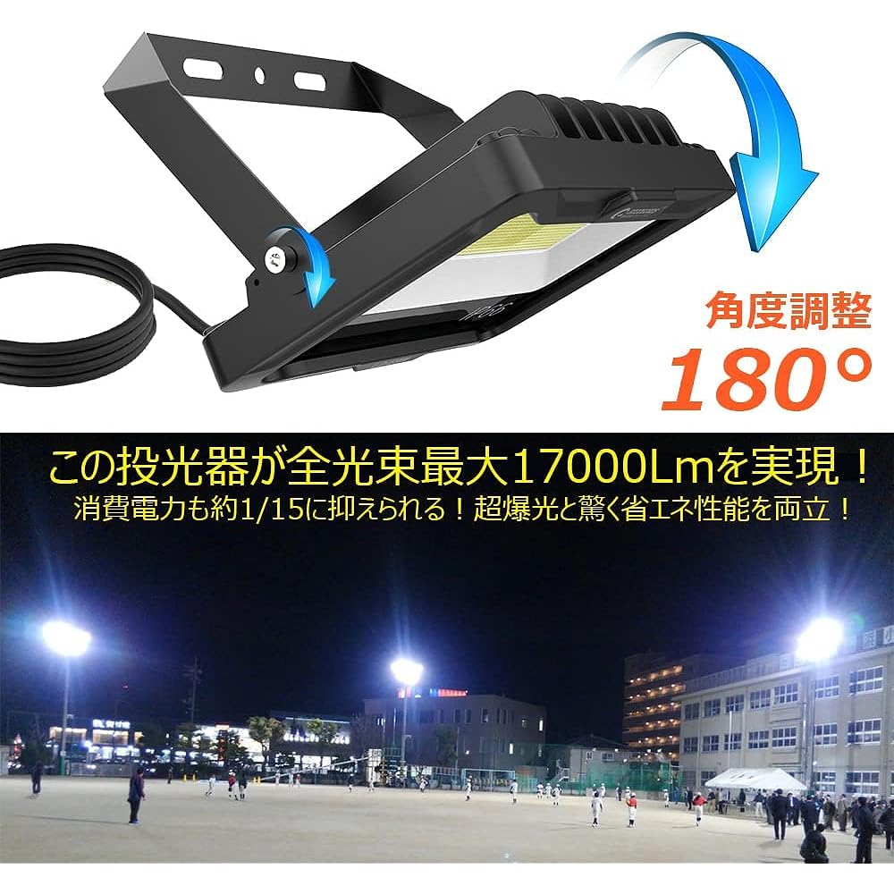 Good Goods 100W LED Floodlight, Daylight White, 100V Compatible, IP66 Waterproof, LED Light, Work Light, High Brightness, Energy Saving, 120° Wide Angle Lighting, Flood Light, Sign Light, Parking Lot, Garage, Warehouse, BBQ, Outdoor Work, Outdoors, Outdo