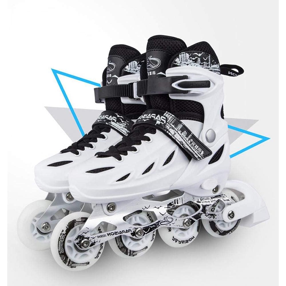 Inline Skates Roller Skates for Adults/Children Quad Skates for Girls, Boys, Men and Women, For Beginners, Adjustable Size, Mesh, Breathable, Quiet, Junior