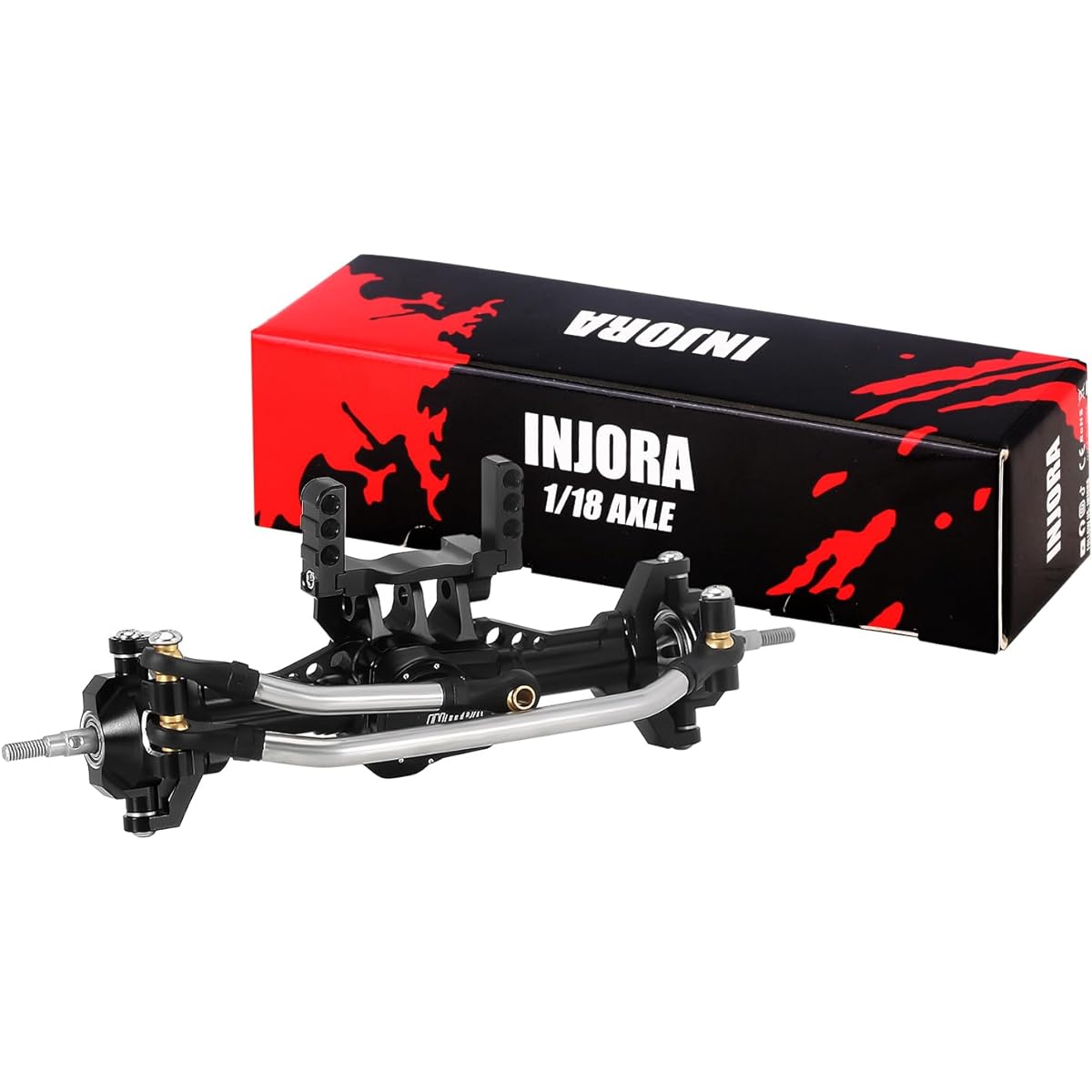 INJORA +4mm Aluminum Front and Rear Axles with Laydown Servo Mount & Link for 1/18 TRX4M RC Upgrade