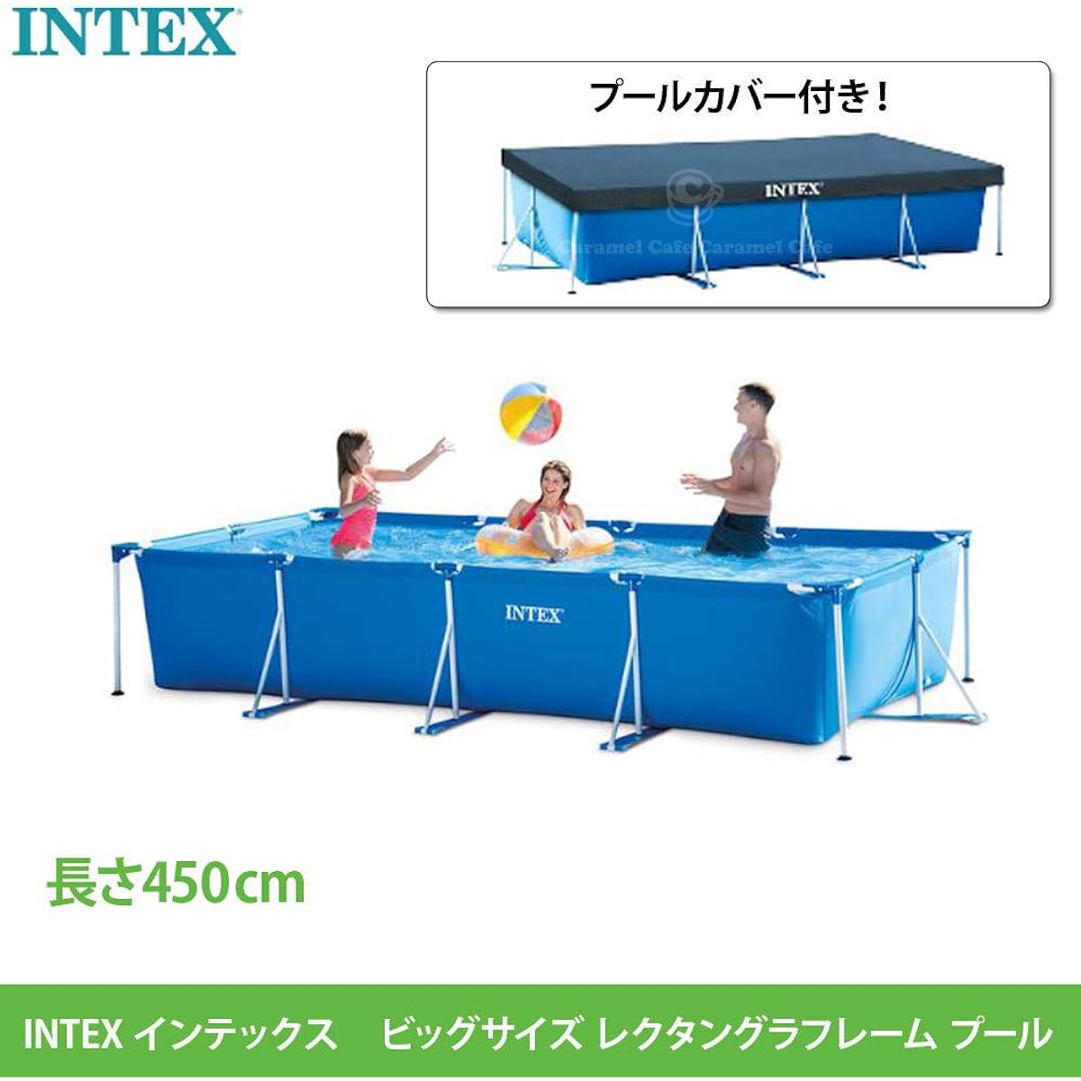 [INTEX] 3-piece set Pool 450 Blue sheet 2-piece set Filter pump 28637J Family size Pool cover set 450 x 220 x 84 cm