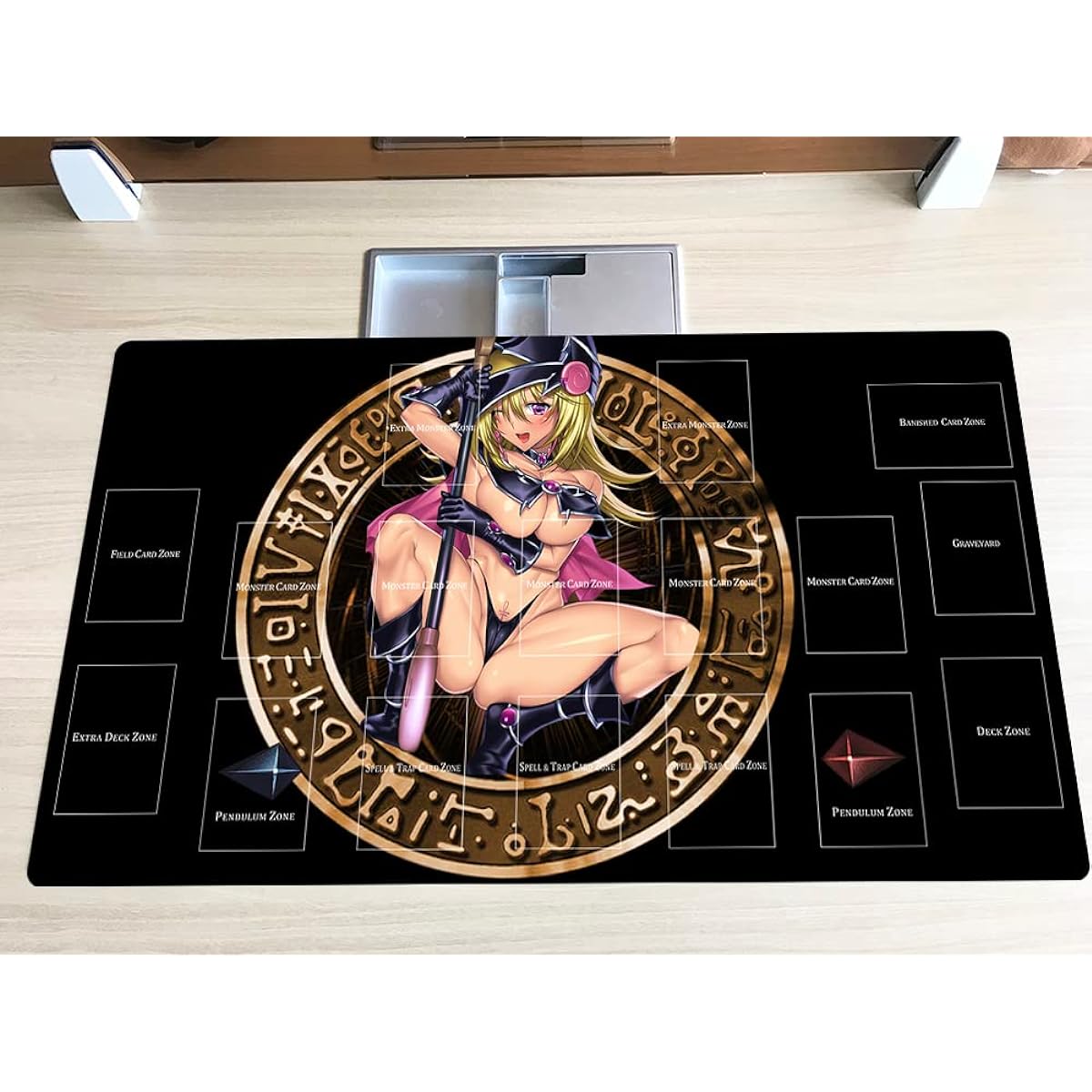 Mlikemat Playmat Magi Magi Magician Gal TCG CCG Trading Card Game Mat with Zone + Free Bag (ZD039-436-A-With Zone)