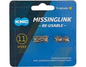 KMC Missing Link 11 Speed Titanium Gold (Blue) 11 Speed, 5.65mm, Reusable, Titanium Gold [Parallel Import]