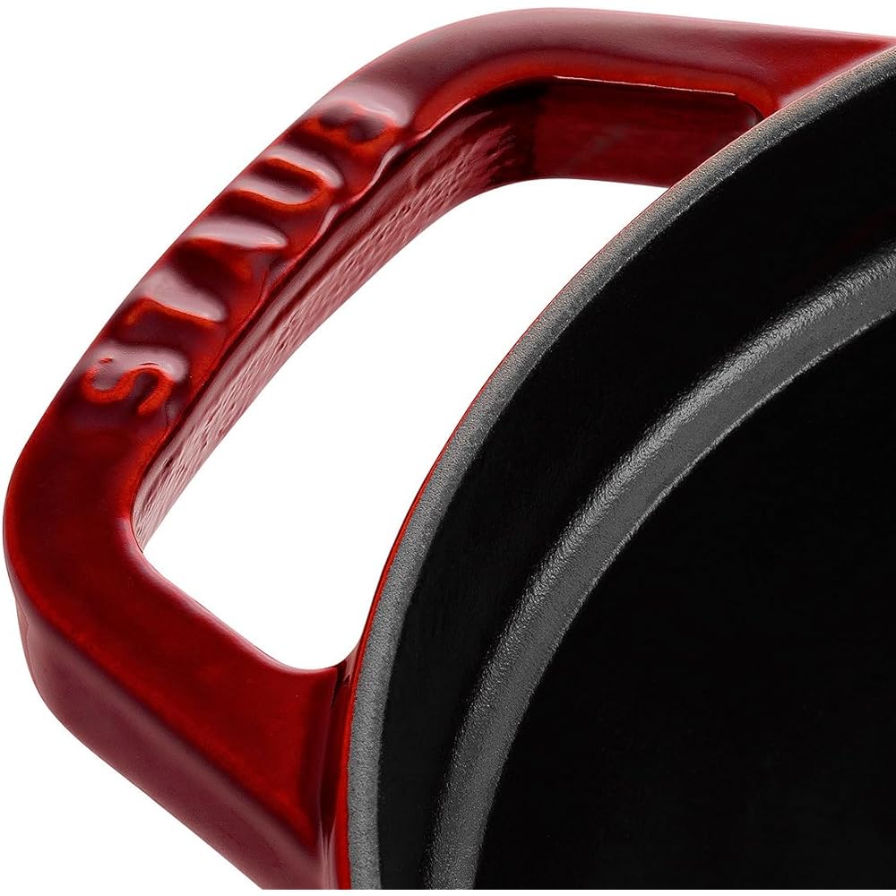 Staub "Pico Cocotte Oval Grenadine Red 27cm" Large Hand Enamel Pot IH Compatible [Authorized Japanese Product] La Cocotte Oval 40500-273