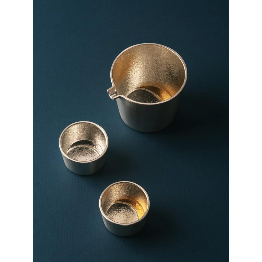 [Wrapping with Nousaku Japanese paper] Moon sake set Katakumi Moon gold leaf + Guinen Moon Tin / Gold leaf K Moon = gold and silver