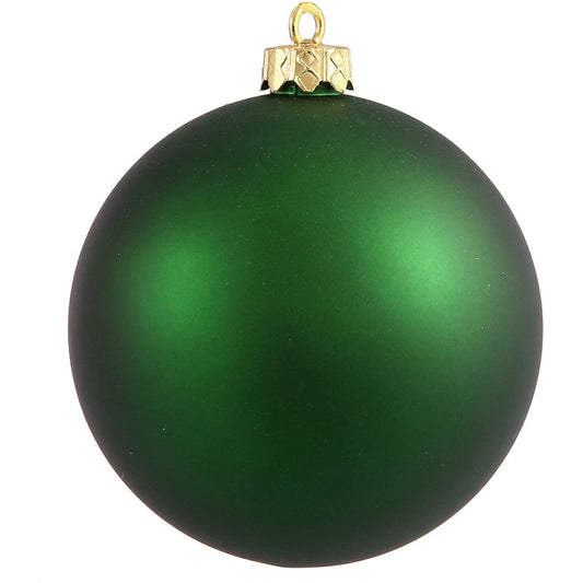Vickerman 349441 - 4" Emerald Matte Ball Christmas Tree Ornaments (6 Pack) (N591024DMV)