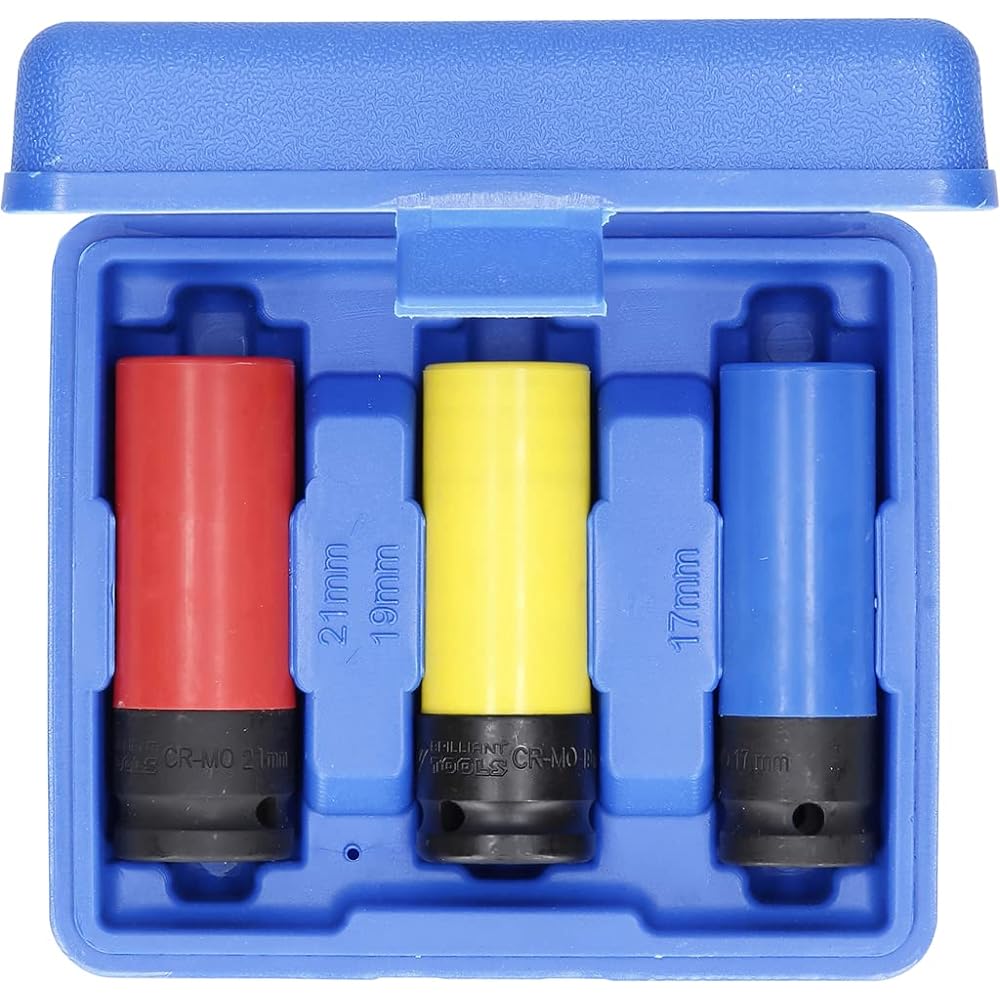 KS Tools 1/2" Impact Socket Set for Aluminum Rim 17/19/21mm 3 Pieces BT691005