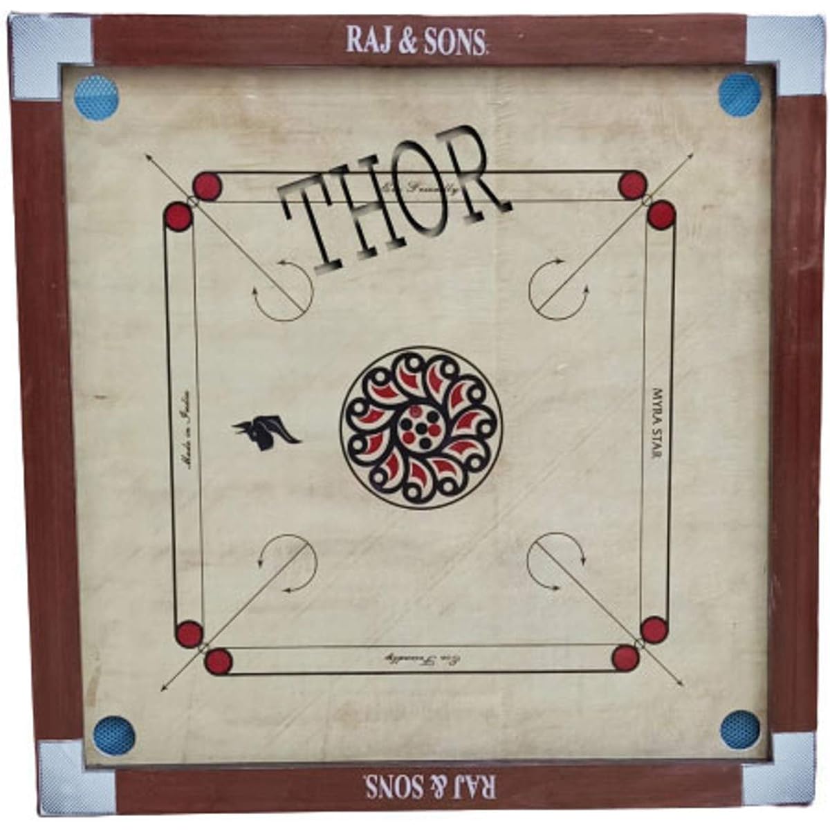 THORINSTRUMENTS Carrom Board Game Tournament Plywood with Coin & Striker International Carrom World Cup