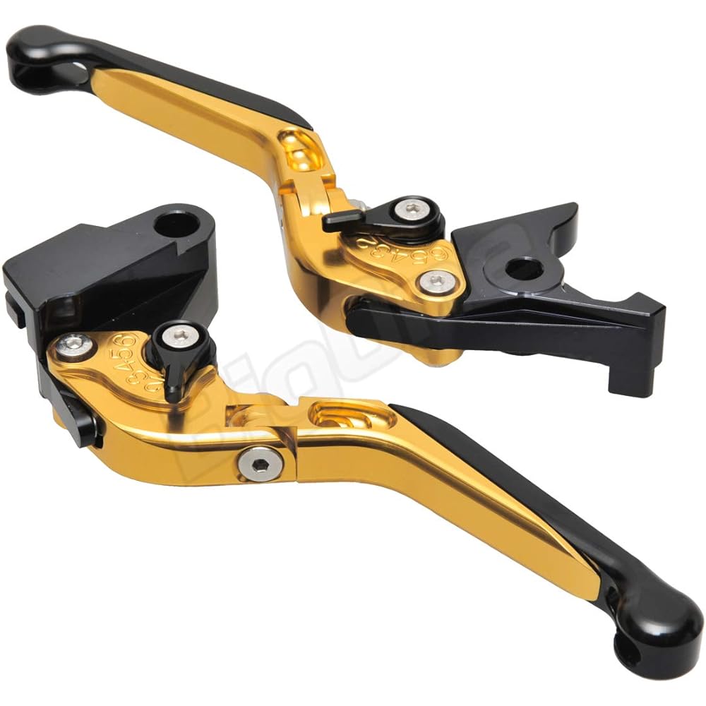 BigOne Billet Lever Set Foldable Gold/Black Gold Black Balios 2 EX-4 KLE400 ZRX400 ZRX2 ZXR400 ZZ-R250 ZZR250 Estrella Zephyr 400 Zephyr χ