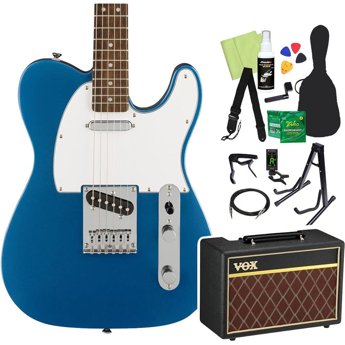 Squier by Fender Affinity Series Telecaster Laurel Fingerboard White Pickguard Electric Guitar Beginner 14-piece Set [With VOX Amplifier] LPB Telecaster Squier/Squier