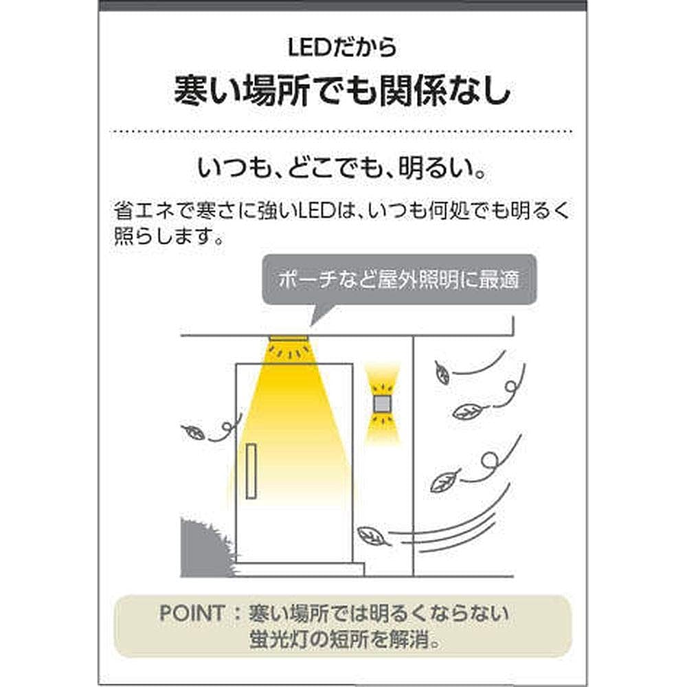 Koizumi Lighting LED eaves ceiling, direct/wall mounted, equivalent to 60W incandescent bulb, bulb color, AU45051L