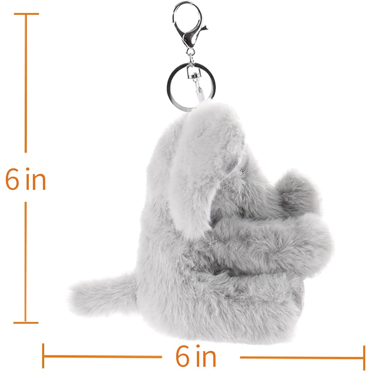 Apricot Lamb Cute Toy Stuffed Gray Elephant Stuffed Soft Keychain for Kids Bag Wallet Backpack Handbag (6 inch)