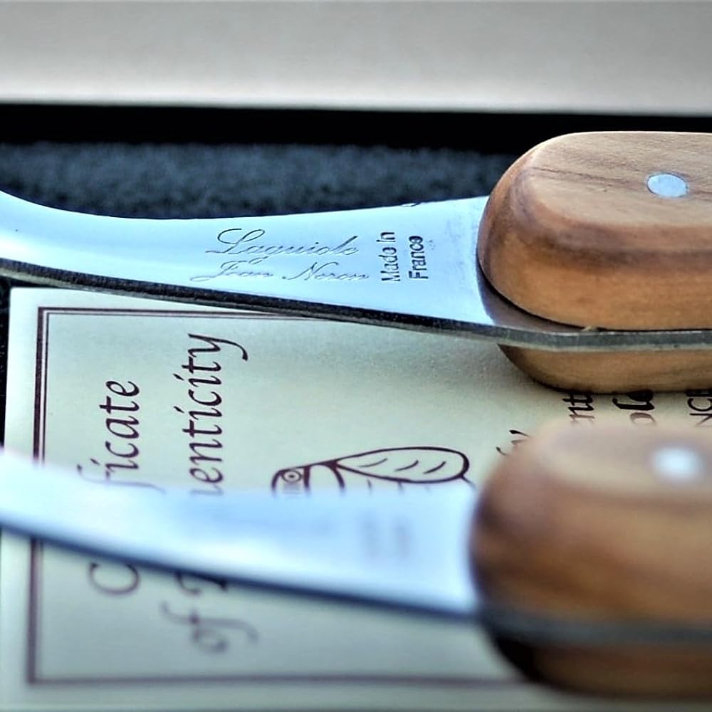 Raieur 1.5mm Spoon & Fork Natural Olive Pattern Gift Box Made in France NERON