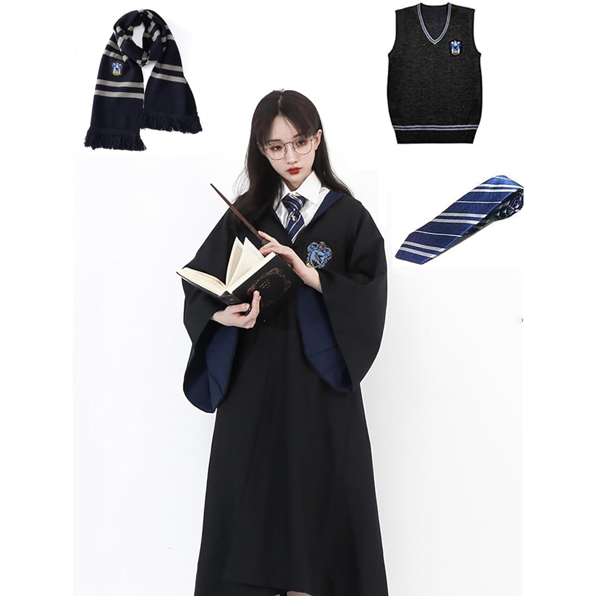 [Oak Leaves] Harry Potter Costume with Tie Costume Cosplay Cosplay Costume Cosplay Birthday Present Cosplay Clothes Cultural Festival Walk Exhibition Costume Halloween Party Disguise Costume Halloween Cosplay Halloween Unisex