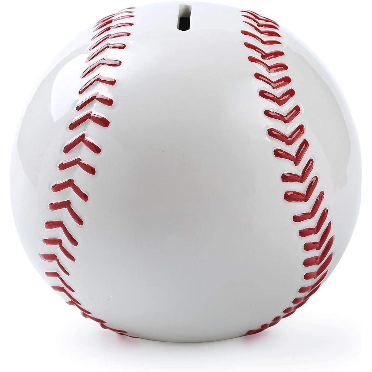 FORLONG Ceramic Piggy Bank for Boys White Baseball Sports Coin Bank Bedroom Decorative Money Box Large