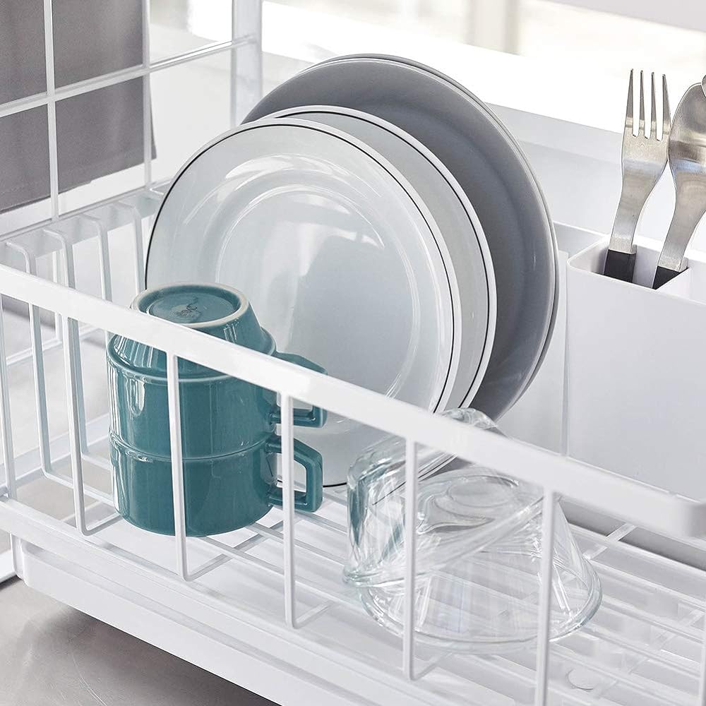 Yamazaki Jitsugyo 4362 Over Sink Telescoping System Rack Drainer Rebasket L White Approx. W42.5XD23XH17.5cm Tower Can be combined freely Storage Rack Storage Tool Easy Installation 4362