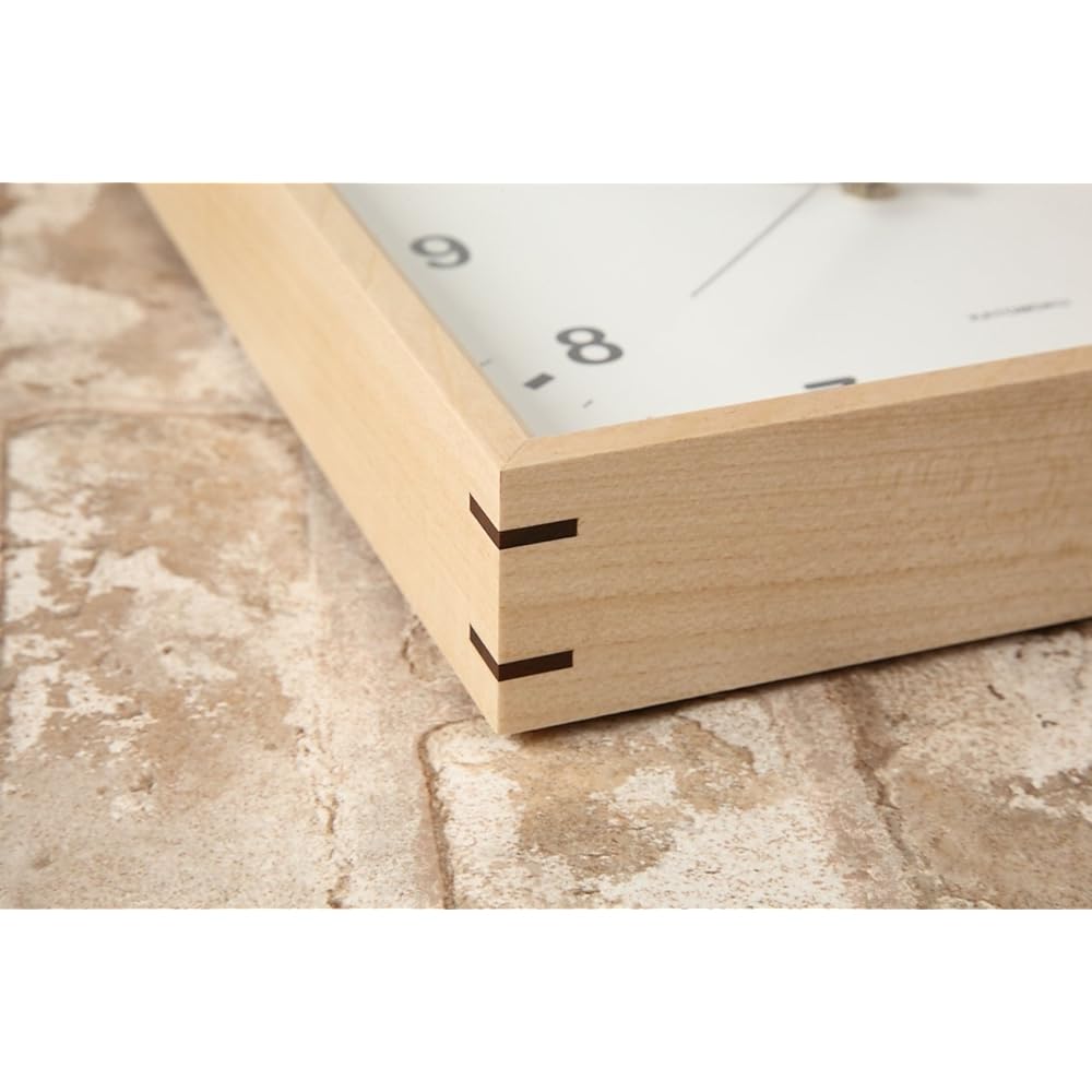 KATOMOKU square clock km-37N Wood Basswood Wall Clock Continuous Second Hand (Quartz Watch)