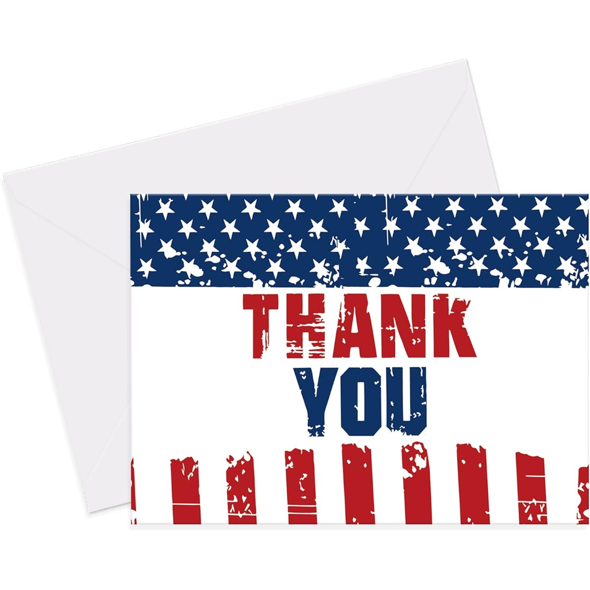 Whaline Patriotic Greeting Cards American Flag Thank You Cards Retro 4th of July Note Cards with Envelopes and Adhesive Stickers Independence Day Party Favors Supplies 4 x 6 Inch 30 Count