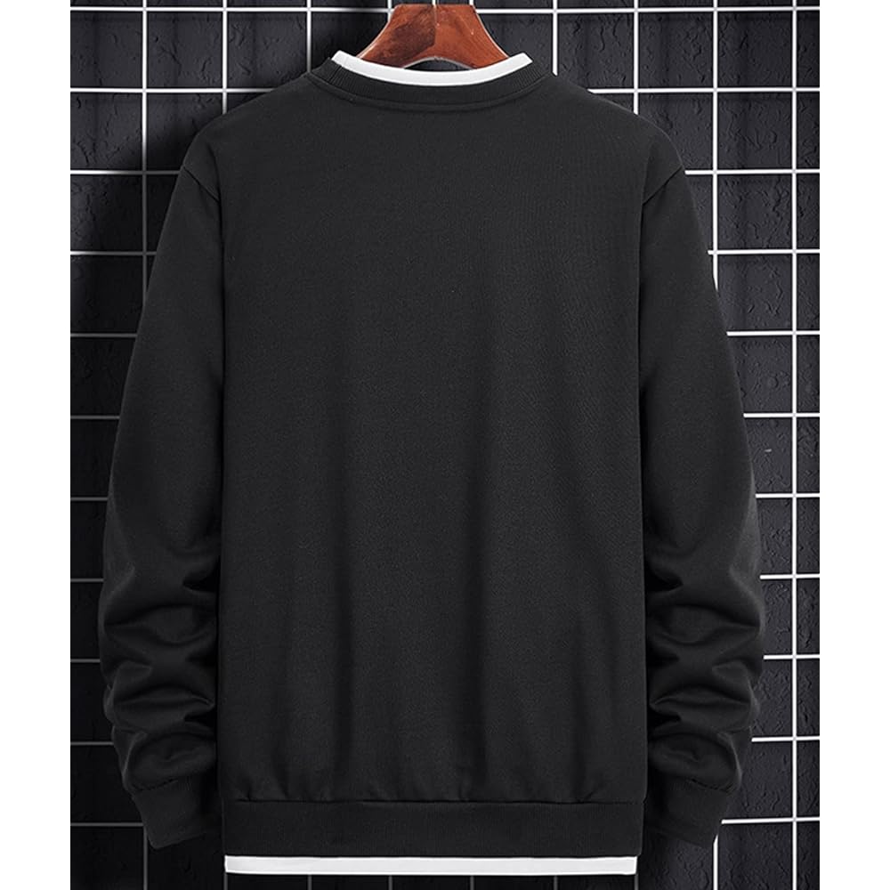 [OKJCON] Sweatshirt, Men's, Long Sleeve, Parka, Spring, Loose, Stylish, Casual, Plain, Pullover, Large Size
