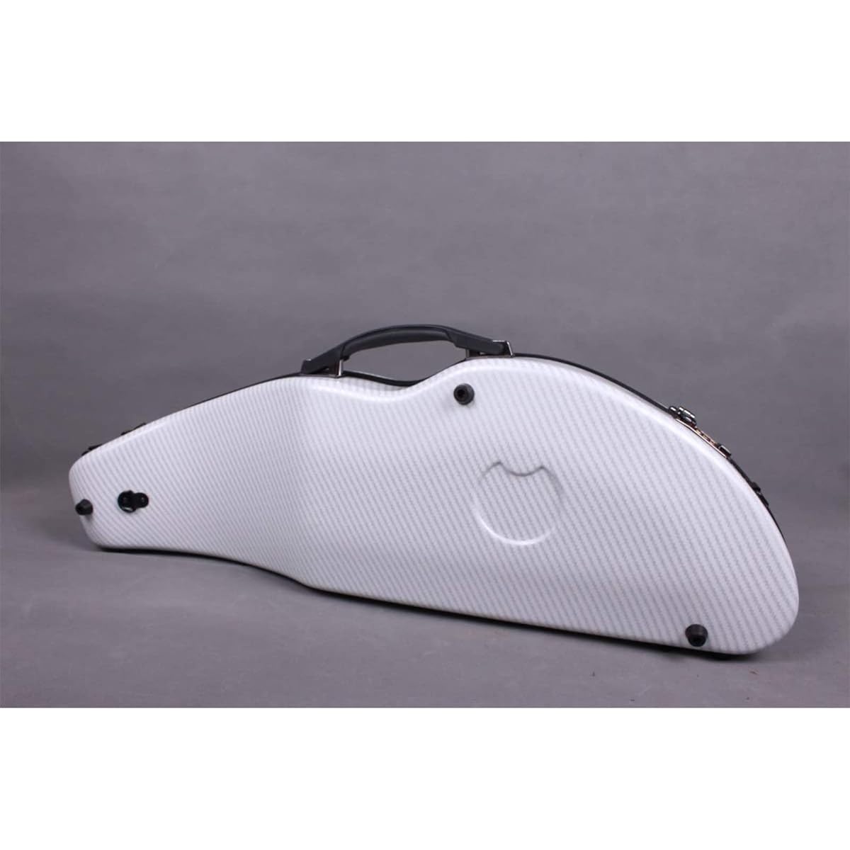 Violin Case 4/4 Full Size Mixed Carbon Fiber Violin Hard Case with Built-in Hygrometer and Password Lock Portable Carrying,White-3/4