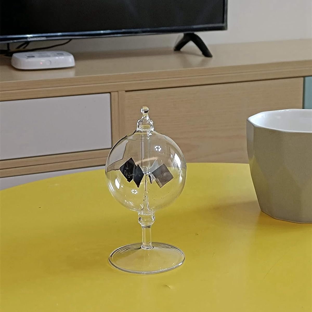 VEMART 2X Solar Crook Radiometer Glass Windmill Handmade Toy Party Home Decoration Gift Transparent