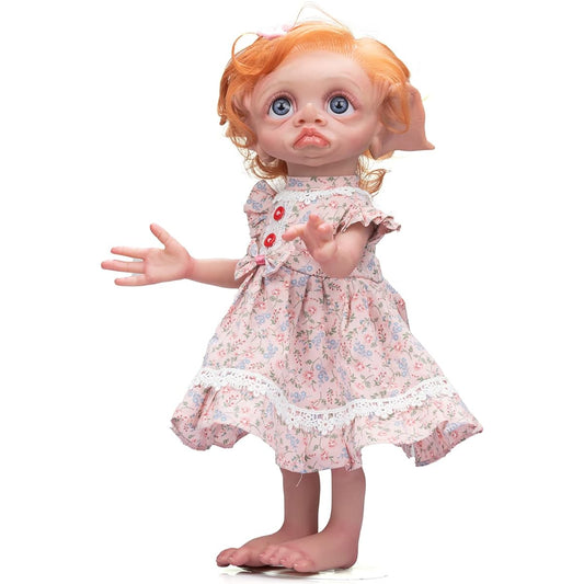 14inch Full Silicone Fairy Reborn Doll 35cm Waterproof Monster Fantasy Doll Fairy Art Collectible Birthday Christmas Halloween Gift