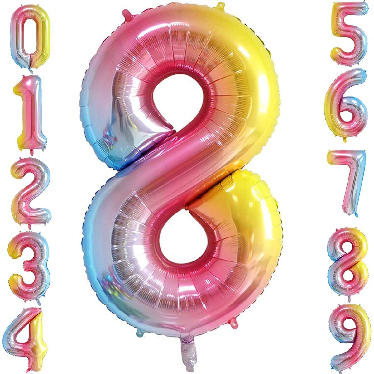 Tellpet Number 8 Balloon Rainbow 40"