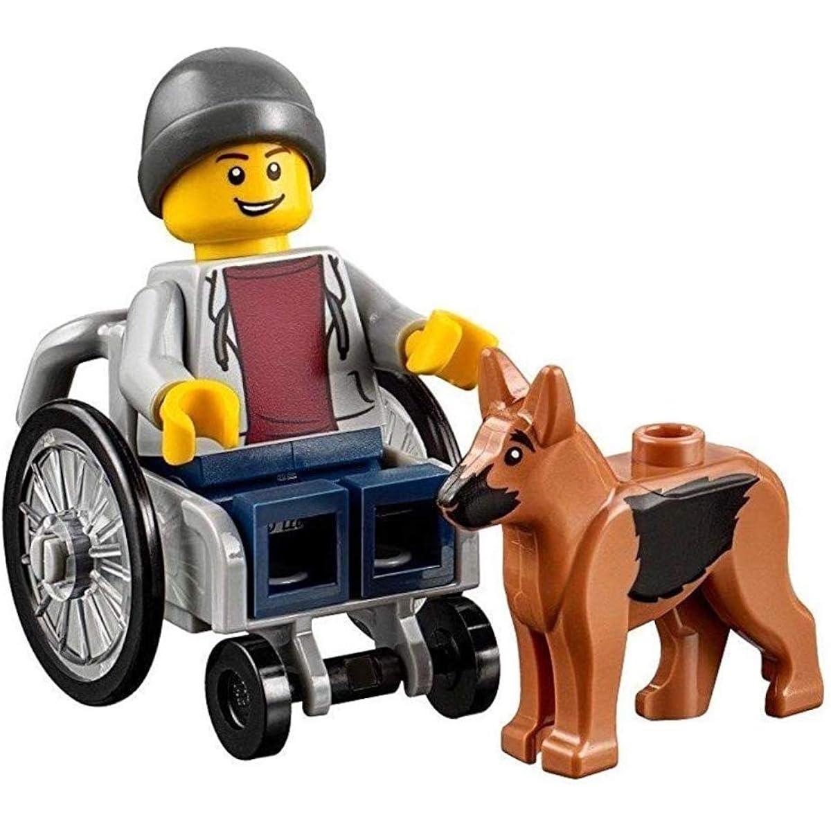 LEGO Town City Fun in the Park Minifigure - Disabled Handicapped Man Boy with Dog in Wheelchair
