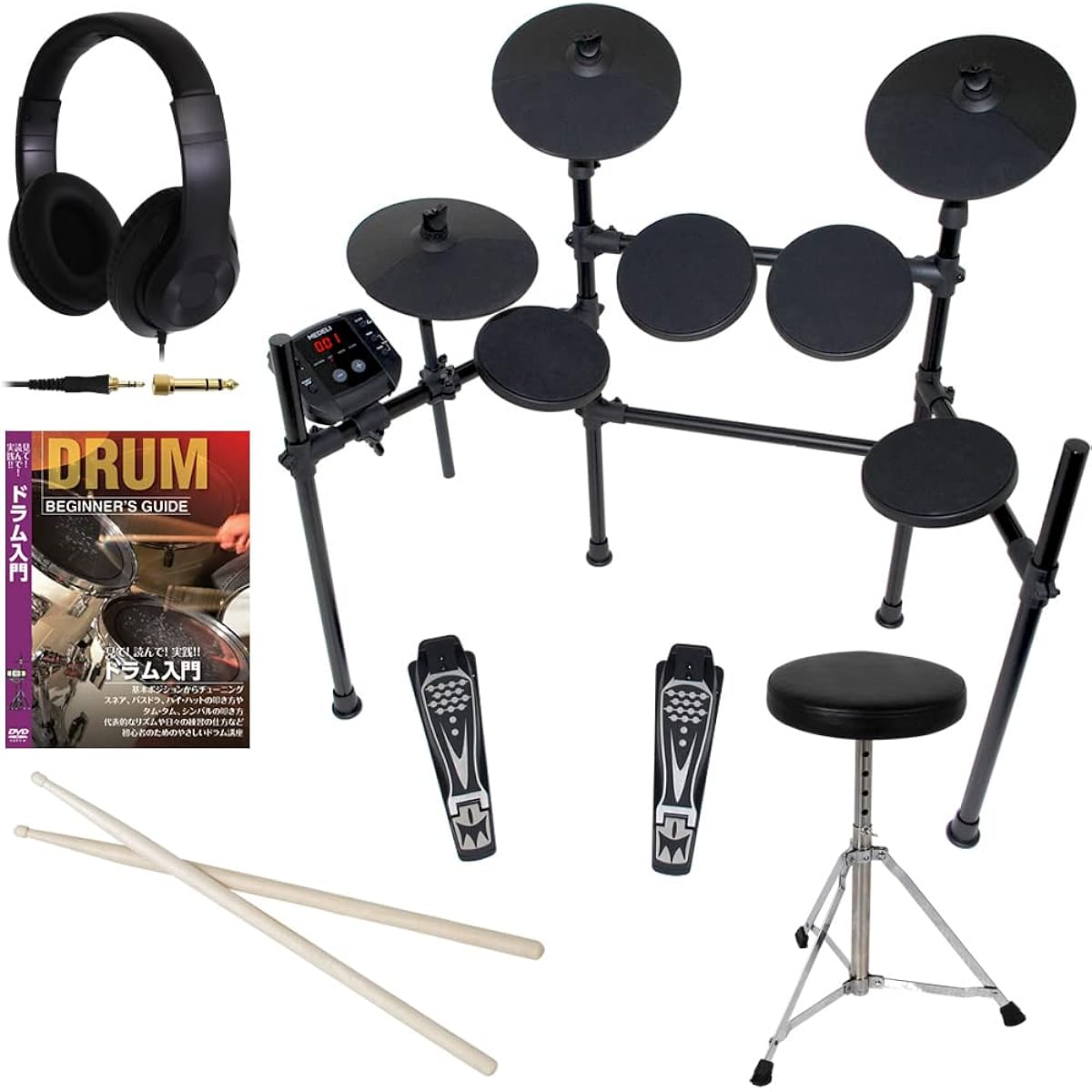 MEDELI electronic drum DD401J-DIY (instructional DVD/chair/stick/headphones) set