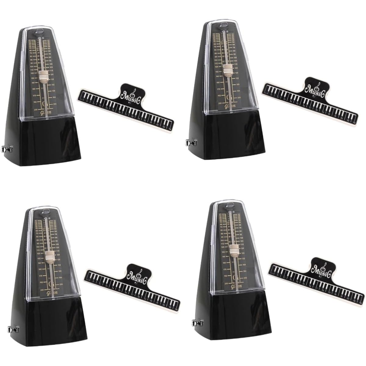 VICASKY Set of 4 Drum Metronome Pink Fluffy Heel Soprano Saxophone Turntable Alignment Tool Universal Piano Metronome Professional Metronome Snare Drum
