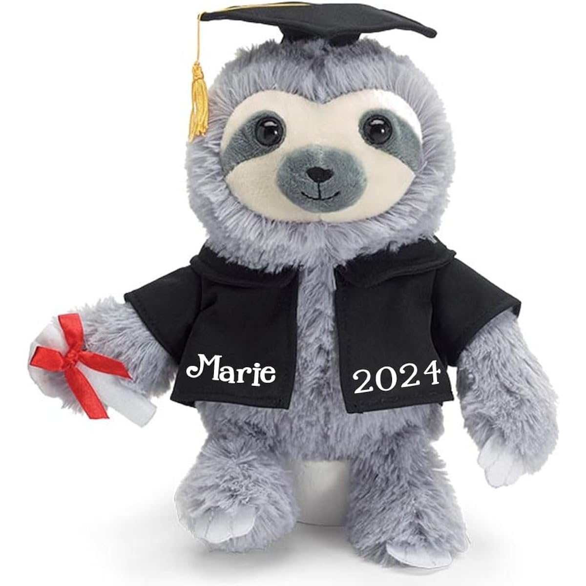 Personalized Graduation Sloth with Diploma and Cap Plush Stuffed Animal Toy for Boys and Girls with Custom Name and Date (Optional)