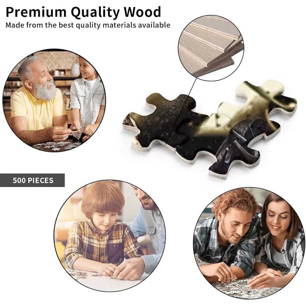 Wooden Jigsaw Puzzle Mushroom Educational Fungus Plant Jigsaw Puzzle for active thinking party entertainment. Every piece is unique and the pieces fit perfectly together. 300 pieces