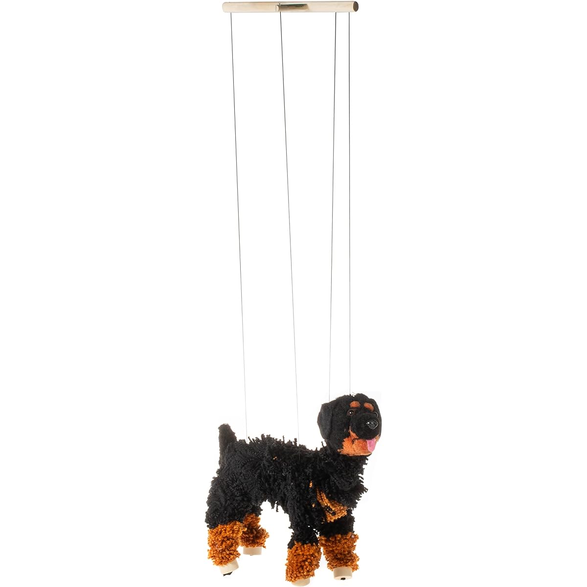 rottweiler dog marionette yarn puppet