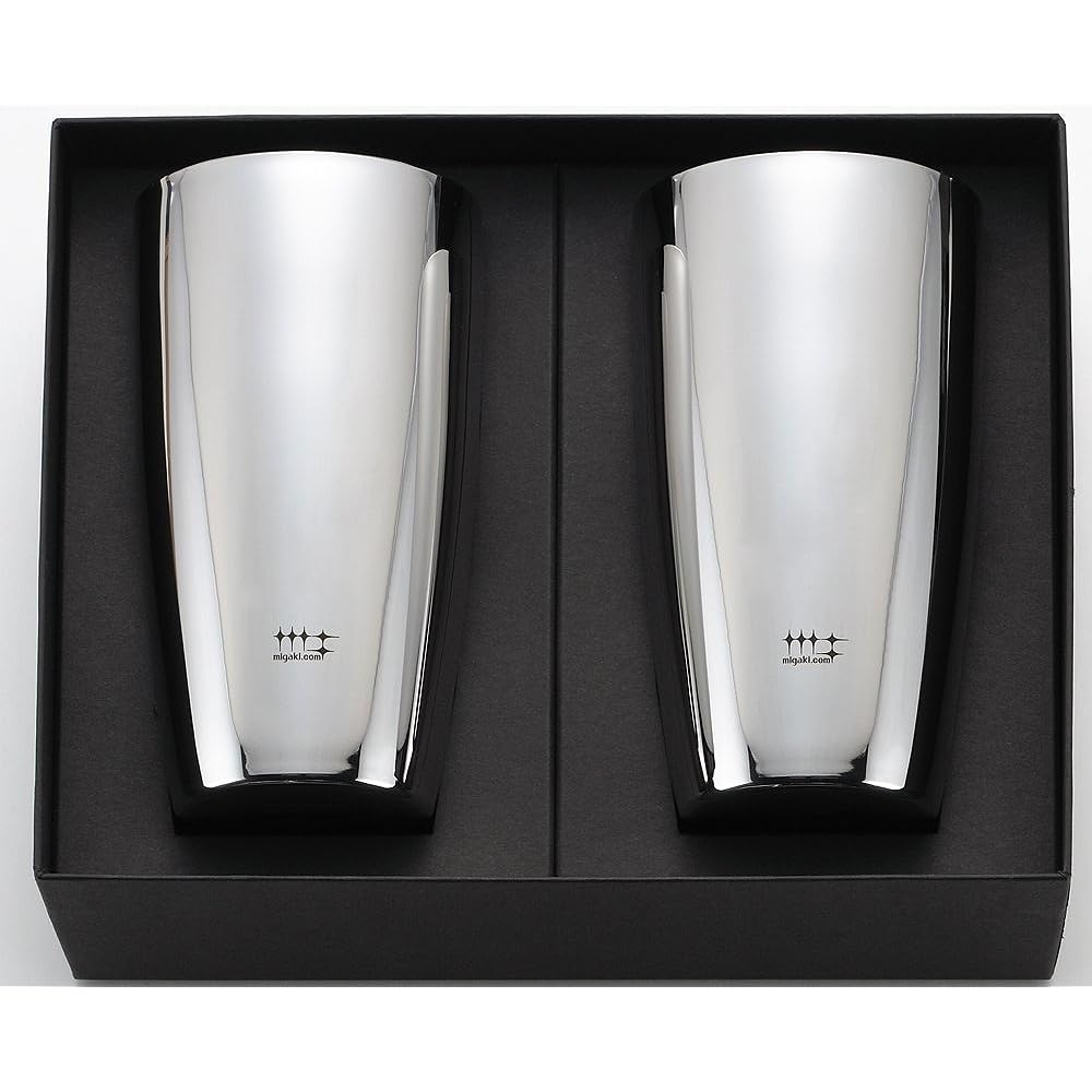 Yoshikawa Made in Japan Tumbler Stainless Steel Double Structure Silver 370ml 2pcs Shiniya Syndicate YJ1193
