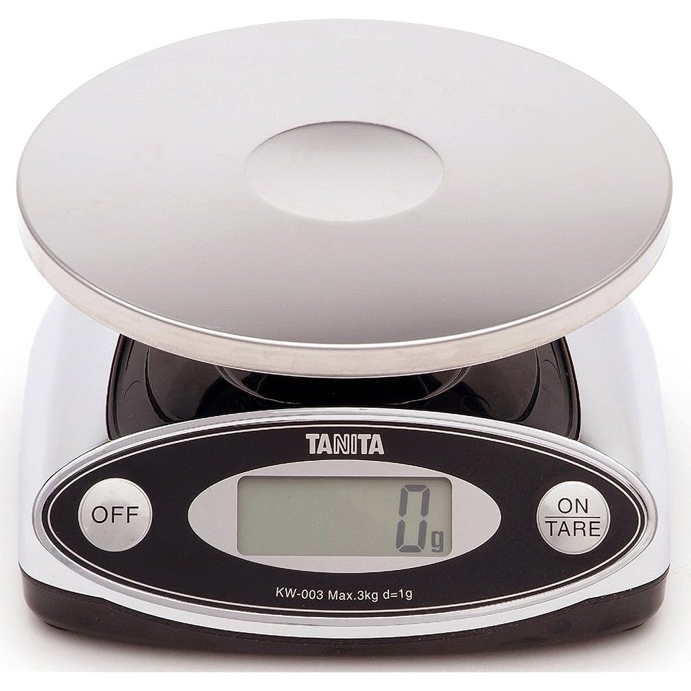 Tanita Cooking Scale Kitchen Scale Commercial Use Waterproof 3kg 1g Unit Chrome KW-003 CR For Non-Trade Certification Use