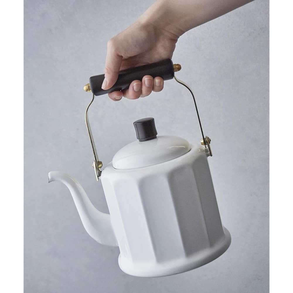 Noda Horo Kettle Enamel 2.0L IH Compatible White Made in Japan Royal Classic RCL-50KW