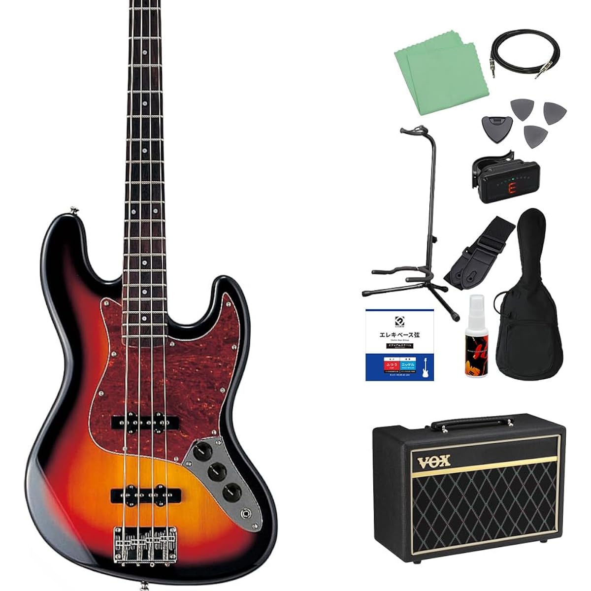 Photogenic JB-240 SB Bass Beginner 12-piece Set [With VOX Amplifier] Jazz Bass Type Photogenic
