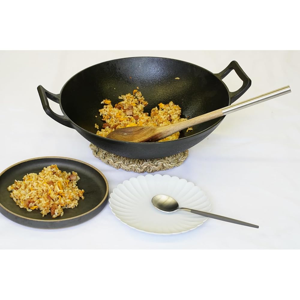Ikenaga Tekko Nambu Ironware Wok 30cm Made in Japan Stir-Fry Pot