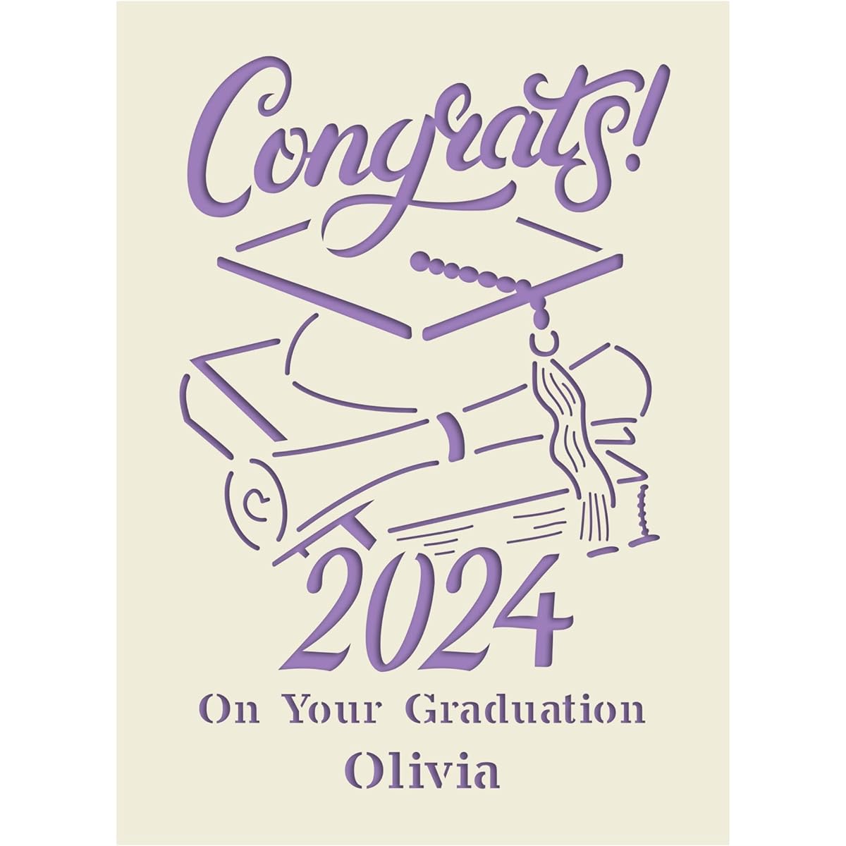 Personalized Graduation Cards Greeting Cards 2023 Graduation Gifts Graduation Gifts Congratulations Laser Paper Cut for Him Her Friend Classmate Son Daughter (Lilac Purple)