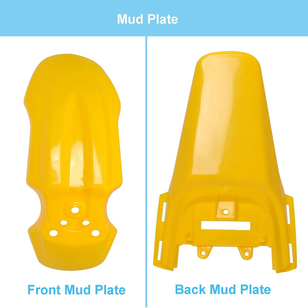 Podoy CRF50 Body Fender Kit Honda XR50 XR 50 CRF 50 SDG SSR Pit Dirt Motor Trail Bike Black Boltwork Fairing Plastic (Yellow)