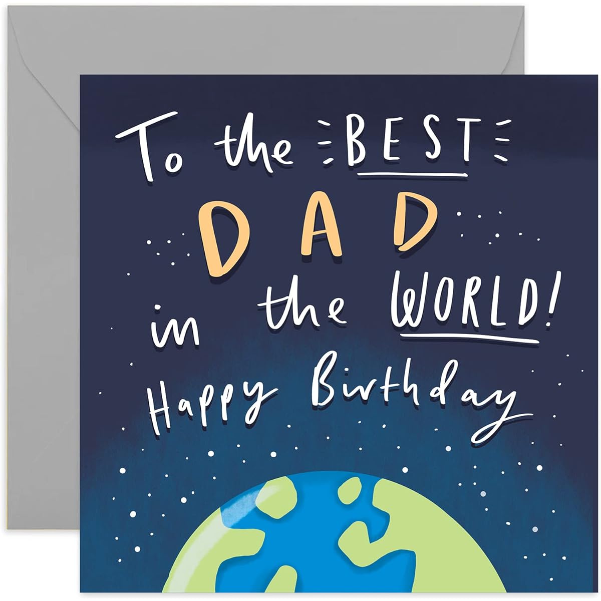 Old English Co. Best Dad In The World Birthday Card - Birthday Card for Men | Father-in-Law | Includes Blank Inside & Envelope