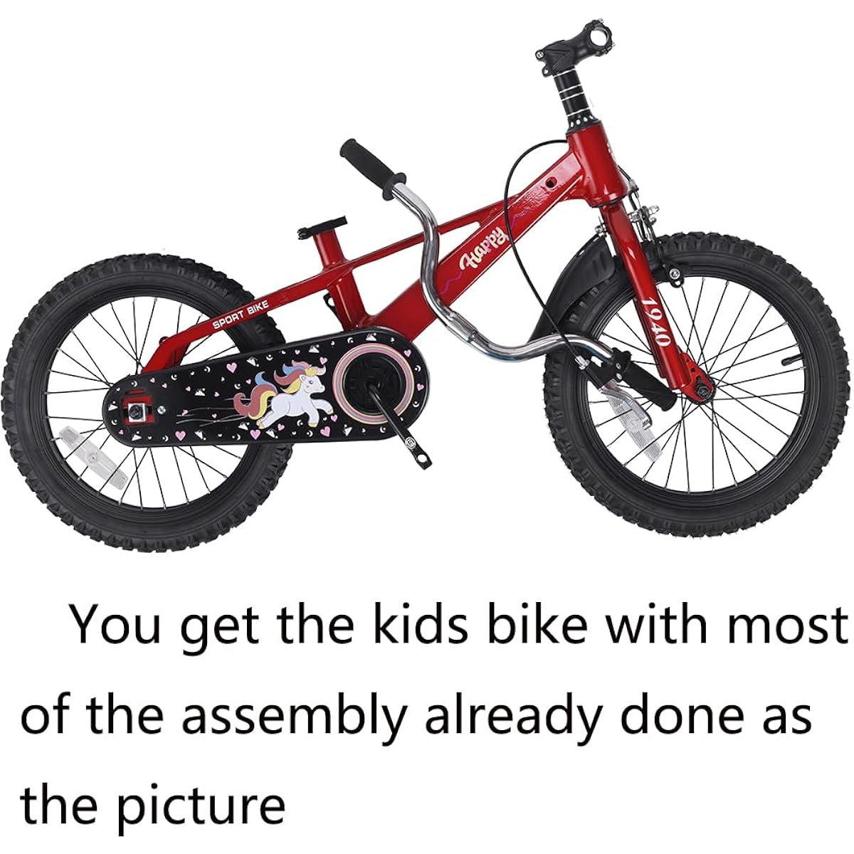 ONLYGU Kids Bike with Training Wheels, Ages 3-5 years old, 14-inch bike, compatible with heights of 35-41 inches, lightweight magnesium alloy frame