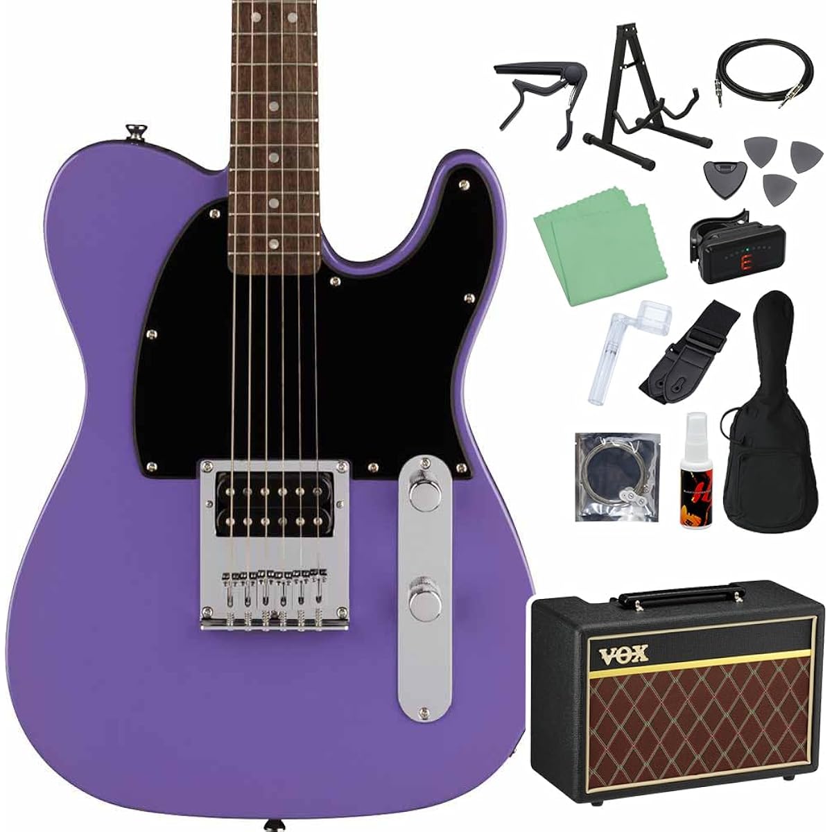 Squier by Fender SONIC ESQUIRE Ultraviolet Electric Guitar Beginner 14-piece Set [With VOX Amplifier] Esquire Squier/Squier