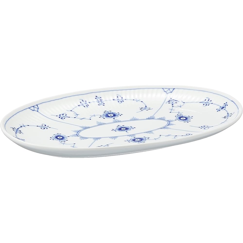 [Regular Imported Product] Royal Copenhagen Blue Fluted Plain Oval Dish Plate 23.5cm Wedding Gift Present 1016759