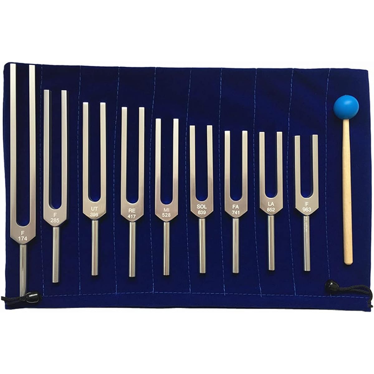Tuning fork sound healing therapy tool set 9pcs 174/285/396/417/528/639/741/852/963HZ