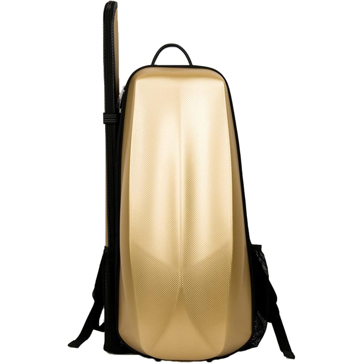 Violin Case Carbon Fiber PC Hard Shell Fits 4/4 Full Size - Violin Backpack with Hygrometer Violin Music Bag,Gold-1/4
