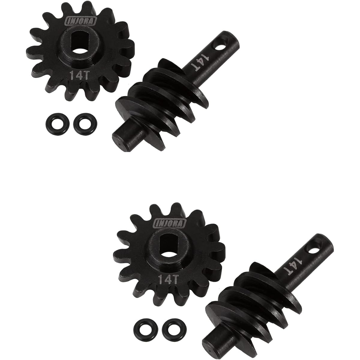 INJORA Axle Gear Overdrive Worm Differential 14T Steel Gear Upgrade Parts for AX24 Axial SCX24 C10 JLU Gladiator Bronco 1/24 RC Crawler Car 2pcs